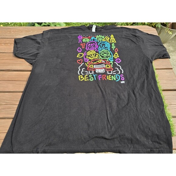 All Elite Crate Best Friends Black T Shirt 3XL  AEW Orange Cassidy Neon Colors - Picture 2 of 9